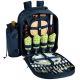 Unbranded Deluxe Equipped 4-Person Picnic Backpack in Navy and Trellis Green