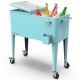 PERMASTEEL 80 qt. Turquoise Classic Outdoor Rolling Patio Cooler with Wheels and Handles