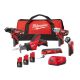 Milwaukee M12 12V Lithium-Ion Cordless Combo Kit (5-Tool) W/ (3) 1.5Ah Batteries, Charger & Tool Bag