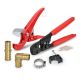 PLUMBFLEX PEX Plumbing Kit - Crimper, Cutter Tool with Lock Hook, 1/2 in. Elbow Cinch and Half Clamp