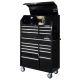 Husky 41 in. 16-Drawer Tool Chest and Rolling Tool Cabinet Set, Black
