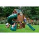 Swing-N-Slide Playsets DIY Tellico Terrace Wooden Outdoor Playground Set with Slides, Rock Wall, Picnic Table, Swing Set, and Playground Set