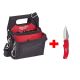 Milwaukee 15-Pocket Electricians Work Pouch/Holster with Quick Adjust Belt with 3 in. Lockback Knife
