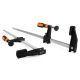 WEN 24 in. x 2.5 in. Quick-Adjust Steel Bar Clamps with Throat and Micro-Adjustment Handle (2-Pack)