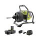 RYOBI ONE+ 18V Hybrid Drain Auger Kit with 50 ft. Cable, 2 Ah Battery, 18V Charger, and Accessories