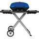 NAPOLEON TravelQ 285X 1 Burner Portable Propane Gas Grill in Blue with Scissor Cart