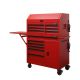 Husky 44 in. W 12-Drawer Deep Combination Tool Chest and Rolling Cabinet Set in Matte Red with Extended Side Table