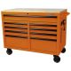 International 46 in. W x 24.5 in. D 9-Drawer Mobile Workbench Cabinet with Solid Wood Top in Orange