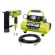 RYOBI 18-Volt ONE+ Cordless 1 Gal. Portable Air Compressor with 18-Gauge 2-1/8 in. Brad Nailer and 15 ft. Hose