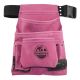 Graintex 10-Pocket Suede Leather Nail and Tool Pouch with Belt in Pink