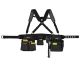 Husky 2-Bag 18-Pocket Black Framer's Suspension Rig Work Tool Belt with Suspenders