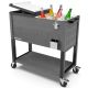 PERMASTEEL 80 qt. Portable Rolling Patio Cooler, Gray