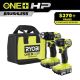 RYOBI ONE+ HP 18V Brushless Cordless Compact 1/2 in. Drill and Impact Driver Kit with (2) 1.5 Ah Batteries, Charger and Bag
