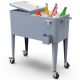 PERMASTEEL 80 qt. Blue Classic Outdoor Rolling Patio Cooler with Wheels and Handles