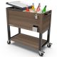 PERMASTEEL 80 Qt. Portable Rolling Patio Cooler, Brown