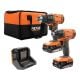 RIDGID 18V Cordless 2-Tool Combo Kit with 1/2 in. Drill/Driver, 1/4 in. Impact Driver, (2) 2.0 Ah Batteries, Charger, and Bag