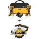 DEWALT 20V MAX XR Cordless Brushless Drill/Impact 2 Tool Combo Kit, 20V 6.5 in. Circ Saw, and (2) 20V 2.0Ah Batteries