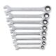 GEARWRENCH 90-Tooth Metric Ratcheting Combination Wrench Set with Tray (8-Piece)