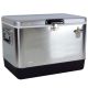 Koolatron Stainless SteelIce Chest Cooler with Bottle Opener, 51 L (54 qt.), 85 Can, Silver and Black