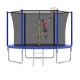 Nestfair 10 ft. 96 in. Blue Round Outdoor Kids Trampoline with Basketball Hoop, Safety Enclosure and Ladder