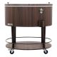 PERMASTEEL 80QT Wood Grain Oval Shape Rolling Patio Cooler in Brown