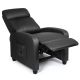 Costway Black Polyurethane Sponge Reclining Massage Chair Ergonomic Adjustable Single Sofa