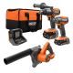 RIDGID 18V Brushless Cordless 2 Tool Combo Kit w/ Hammer Drill, Impact Driver, Batteries, Charger, Bag & Compact Blower