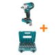 Makita 18V LXT Brushless Cordless 1/2 in. Impact Wrench w/Friction Ring Anvil Tool Only w/1/2 in. Impact Socket Set