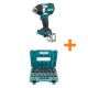 Makita 18V LXT Brushless Cordless 1/2 in. Impact Wrench w/Detent Anvil, Tool Only with 1/2 in. Impact Socket Set