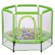 TIRAMISUBEST 55 in. Outdoor/Indoor Mini Toddler Trampoline with Safety Enclosure Net and Balls in Green