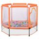TIRAMISUBEST 55 in. Outdoor/Indoor Mini Toddler Trampoline with Safety Enclosure Net and Balls in Orange