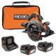 RIDGID 18V Brushless Cordless 7-1/4 in. Circular Saw with (2) 4.0 Ah Batteries, 18V Charger, and Bag