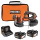 RIDGID 18V Cordless Compact Band Saw¬†with (2) 4.0 Ah Batteries, 18V Charger, and Bag