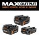 RIDGID 18V 4.0 Ah MAX OUTPUT Lithium-Ion Battery (2-Pack) and (1) 18V 2.0 Ah MAX Output Lithium-Ion Battery
