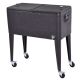 Costway Outdoor Rattan 80QT Party Portable Rolling Cooler Cart Ice Beer Beverage Chest