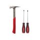 Milwaukee 22 oz. Milled Face Framing Hammer with Demo Screwdriver Drivers with Steel Caps (3-Piece)