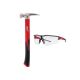 Milwaukee 19 oz. Smooth Face Poly/Fiberglass Handle Hammer and Clear Safety Glasses Anti-Scratch Lenses