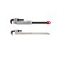 Milwaukee 10 in. Aluminum Pipe Wrench with Power Length Handle with Al. Cheater Wrench (2-Piece)