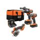 RIDGID 18V Brushless Cordless 2-Tool Combo Kit w/ Hammer Drill, Impact Driver, Saw, Batteries, Charger, & Bag