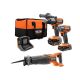 RIDGID 18V Brushless Cordless 2-Tool Combo Kit w/ Hammer Drill, Impact Driver, Batteries, Charger, Bag & Recip Saw