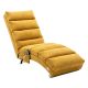 Unbranded Mustard Modern Casual Linen Massage Recliner Chaise Lounge With 8-Vibrating Massage Points