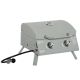 Outsunny Portable Propane Gas Grill in Gray with Foldable Legs, Lid, Thermometer for Camping, Picnic, Backyard