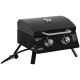 Outsunny Portable Propane Gas Grill in Black with Foldable Legs, Lid, Thermometer for Camping, Picnic, Backyard