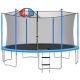 Unbranded 15 ft. Round Trampoline for Kids with Safety Enclosure Net, Basketball Hoop and Ladder