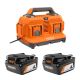 RIDGID 18V 6-Port Sequential Charger with 4.0 Ah Lithium-Ion Battery (2-Pack)