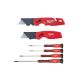 Milwaukee 4-Piece Precision Screwdriver Set and FASTBACK Folding Utility Knife with Compact Folding Utility Knife (6-Piece)
