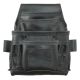 Graintex 10-Pocket Black Rugged Top Grain Leather Tool Pouch w/2 Hammer Holders