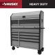 Husky Tool Storage 52 in. W Heavy Duty Matte Gray Tool Chest Combo