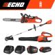 ECHO 56V Cordless Battery String Trimmer, Blower and Chainsaw Combo Kit w/ 2.5Ah and 5.0Ah Batteries and Charger (3-Tool)