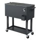 Karl home Dark Grey 80 qt. Iron Beverage Wheeled Cooler with Shelf